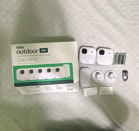 Blink Outdoor 2K+ 2-Pack Wireless Wi-Fi Cameras w/ Sync Module, Alexa, White
