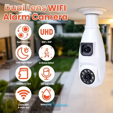 Wireless Security Camera System Outdoor Home 5G Wifi Night Vision Dual Lens 6MP