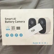 Smart AI Battery Camera T32 Wi-Fi Wireless IP Security 2-Pack Indoor/Outdoor