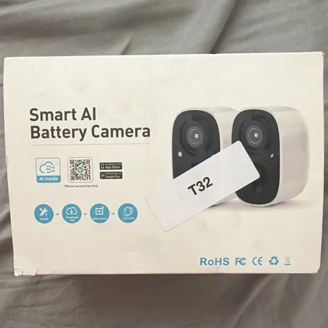 Smart AI Battery Camera T32 Wi-Fi Wireless IP Security 2-Pack Indoor/Outdoor