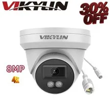 VIKYLIN IR Ethernet MIC POE 8MP 4K Mini Surveillance Camera Night Version Onvif