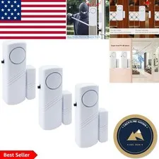 Compact 90DB Door Window Burglar Alarm - Easy Install Security Alert - 3 Pack