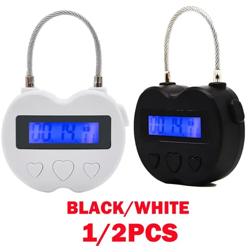 1/2Pcs USB Rechargeable Smart Time Lock LCD Display Temporary Timer Padlock NEW