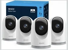 GNCC 2K Security Cameras 4pcs, Home Security Camera Indoor with 360° Motion...