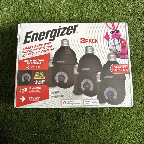 NEW SEALED Energizer Connect Smart 5GHz Indoor/Outdoor Socket PT Camera 3 Pack 2