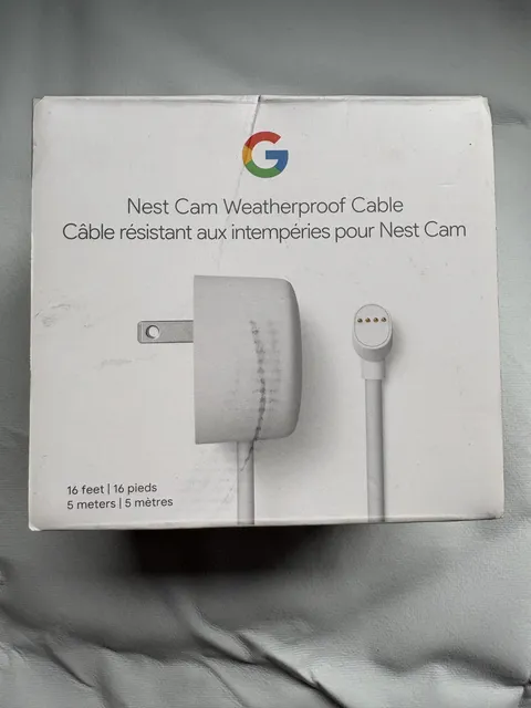 Google Nest Cam Weatherproof Cable for Nest Cam 16 feet- New and sealed