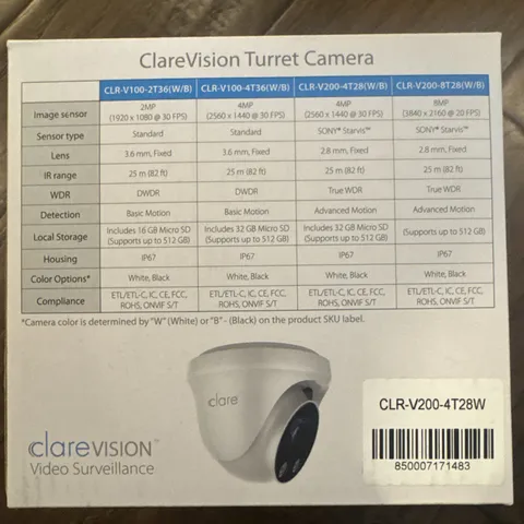 ClareVision CLR-V200-4T28W IP Wired Turret Camera 4MP (White)