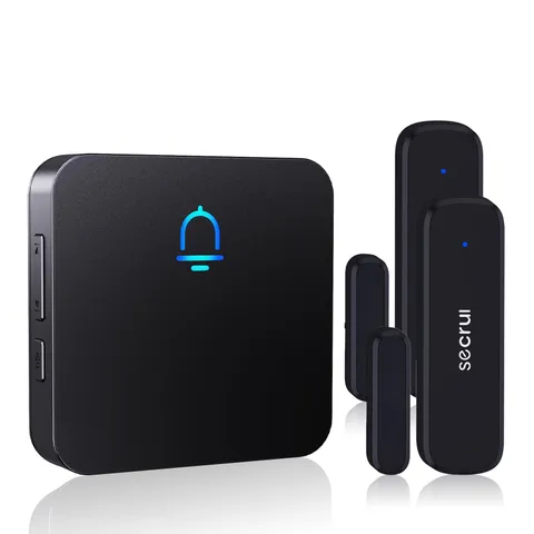 SECRUI Door Chime, Wireless Chimes When 2 sensor 1 receiver, Black 