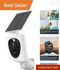 Battery-Powered Solar Security Camera with Starlight Night Vision & 2-Way Audio