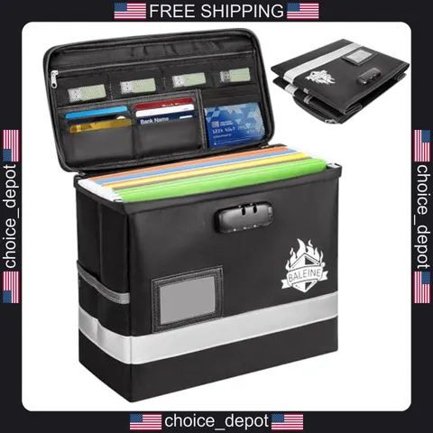 Fireproof Waterproof Document Box with Lock for Important Papers
