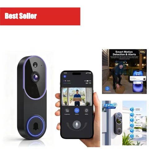 ElioVana Wireless Video Doorbell Camera 1080p WiFi Night Vision