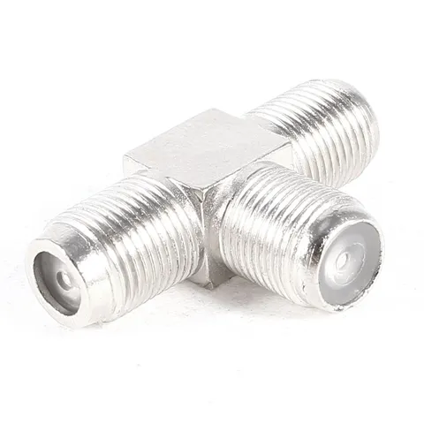 F Type Connector Triple 3 Way Splitter TV RF Coaxial Coax Adapter