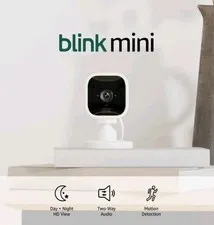 Blink Mini Smart Security Camera HD 1080p Indoor Plug-In BCM00300U - White