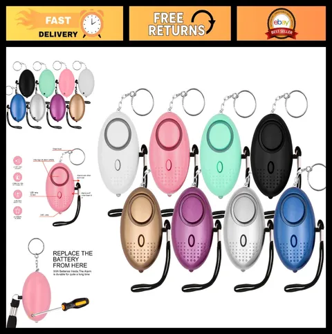 8 Pack 140DB Personal Security Alarm Keychain with LED Lights - Emergency Safety