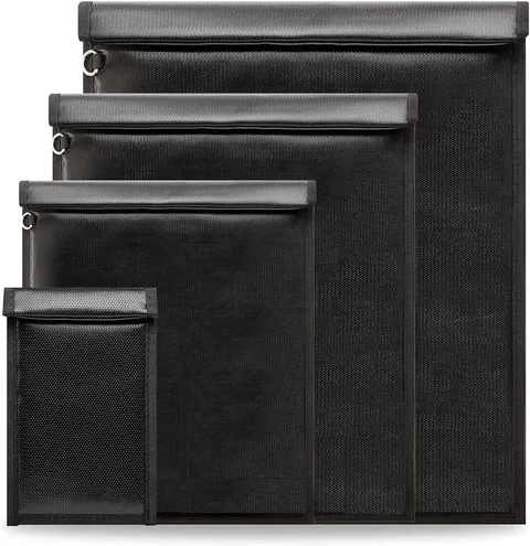 Faraday Bags, Waterproof Fireproof Money Bag for Cash (Black)