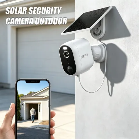 INFIYA Wireless Solar Security Camera System 2K HD WiFi Solar Battery Camera