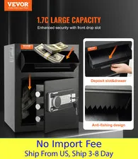 Depository Safe with Drop Slot Electronic Lock Cash Drop Box 1.7 Cu Ft