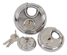 Security Padlock 50mm Disc Stainless Steel Lock with 2 Keys Compact