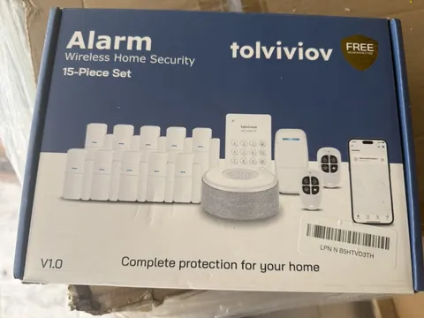 tolviviov DP-W2 15-Piece Wireless Wi-Fi Expandable Home Security System White