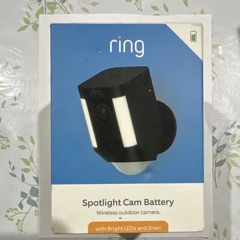 Ring Spotlight Cam Battery Wireless Wi-Fi Outdoor Spotlight Siren 1080p Black