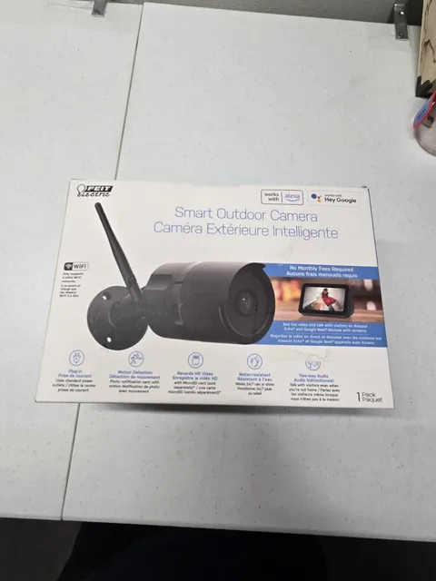 Feit Smart Outdoor Camera WIFI HD Live Video 2-Way Audio Google/Alexa NIB
