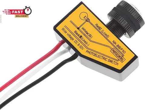 Light Control Switch ONEVER DC 12V 24V 36V 48V Dusk to Dawn Photocell Light Swit