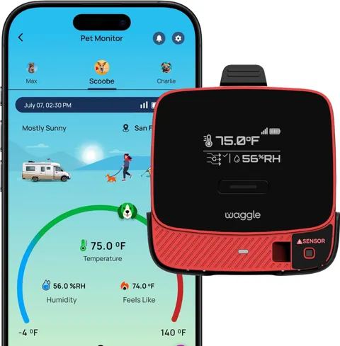 RV Pet Temperature Monitor with RVSentry Geofence Alert, 4G Cellular, No WiFi...