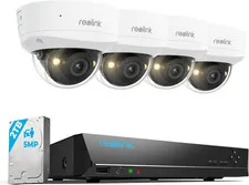 5MP 8CH Home Security System with 4 Vandalproof Cameras & Night Vision