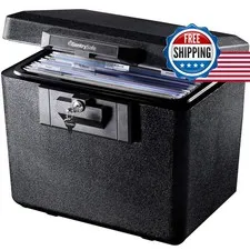 SentrySafe 1170 Black Fireproof Document Box Key Lock Safe 0.61 Cu Ft