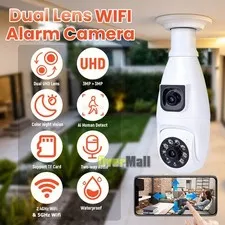 Dual Lens 6MP 5G WiFi Security Camera Color Night Vision 360° PTZ Home Security