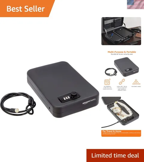 Portable Security Case Lock Box XL - Combination Lock for Valuables & Documents