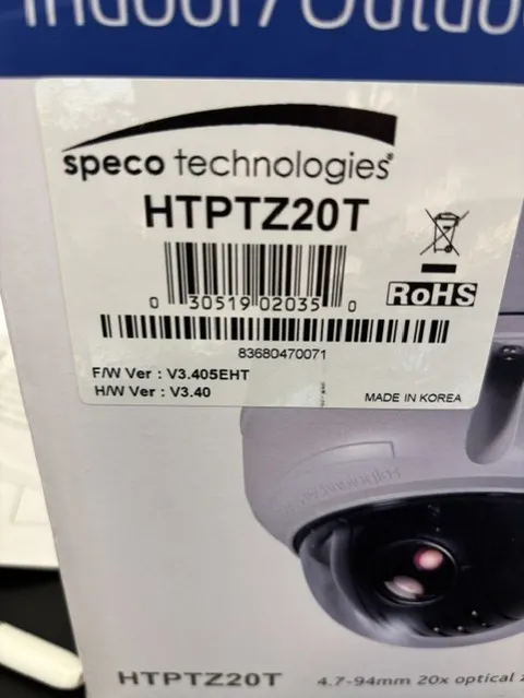 Speco HTPTZ20T 2MP HD-TVI Speed Dome Camera, 20X Optical Zoom