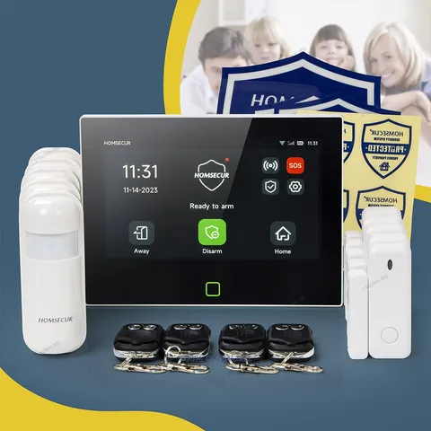 HOMSECUR Wireless WIFI 4G GSM LCD SMS Autodial Home House 7" Alarm System