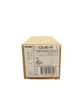Watt Stopper CS-50-W, PIR Vacancy Sensor, 120 VAC, 0-600 Watts, 1/6 HP, White