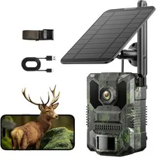 Solar Trail Camera 4G LTE Cellular Security Camera with SIM Card Live Streaming✅