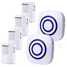 Motion Sensor Alarm, Long Range Wireless Driveway Alarm, 2 alarms & 4 sensors