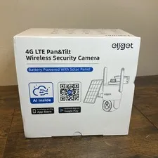 Eljget 4G LTE Pan & Tilt Wireless Security Camera Battery Powered w Solar Pannel