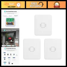 Zigbee Vibration Sensor 3 Pack with 110dB Alarm, Adjustable Sensitivity, Smart H