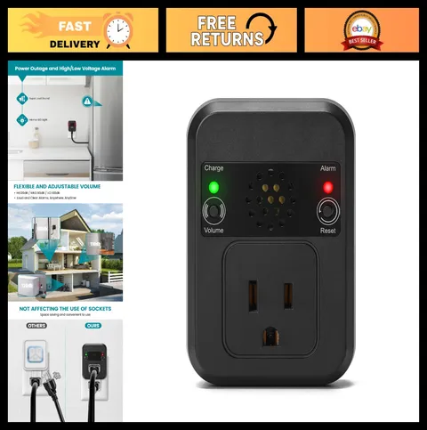 Power Failure Alarm for Freezer & Refrigerator, LED Alert, 80-120dB Adjustable S
