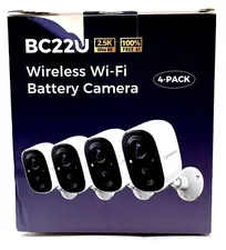 Cinmoore BC22U Wireless WiFi Battery Security Camera 4 Pack 2-Way Audio