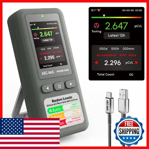 Aegtest Hound-1011S Portable Radon Detector High-Accuracy Sensor For Home