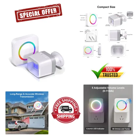 Smart Motion Detector Alarm with 58 Unique Melodies - Ideal for Home & Business