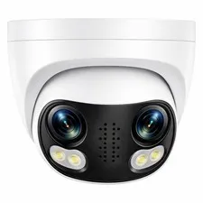 Panoramic 8MP 4K Dual Lens PoE IP Security Outdoor Camera 180 Degree Wide Ang...