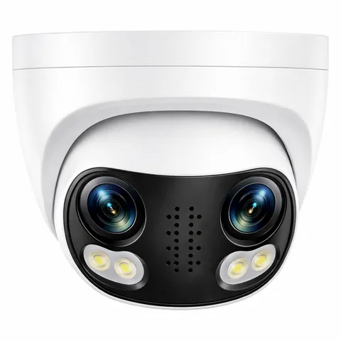 Panoramic 8MP 4K Dual Lens PoE IP Security Outdoor Camera 180 Degree Wide Ang...
