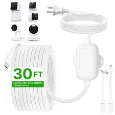 25FT Outdoor Power Adapter for WYZE Cam Pan V4/ V3/ Duo Cam Pan, Cam V4/ V3/ Cam