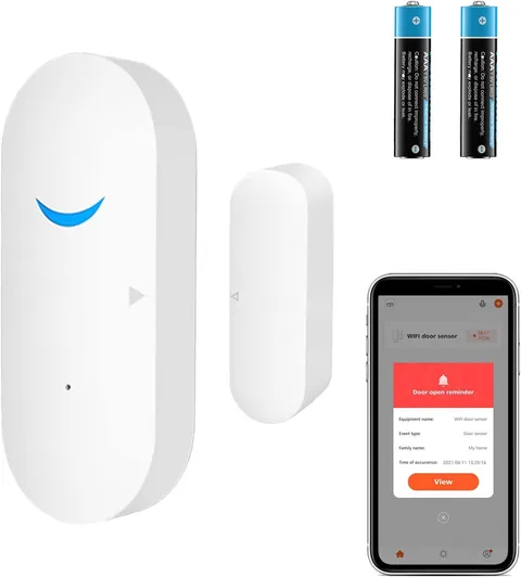 Smart Door Sensor Alarm Wireless, Wifi Door Window Detector with 2 Batteries