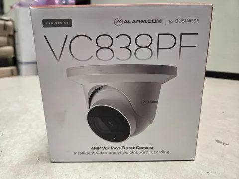 Alarm.com ADC-VC838PF 4MP PoE Varifocal Turret IP Security Camera AI HDR IR -