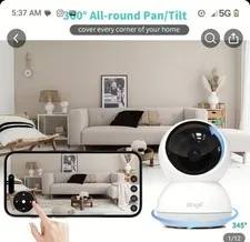 Alaga 1440P WiFi Indoor Pan/Tilt IP Camera, Motion, Color Night Vision, Alexa