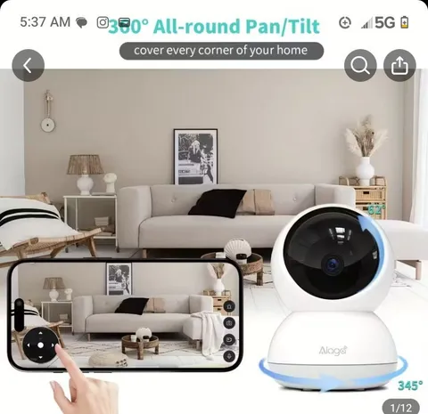 Alaga 1440P WiFi Indoor Pan/Tilt IP Camera, Motion, Color Night Vision, Alexa