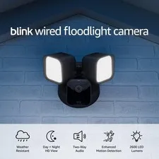 Blink Wired Floodlight Camera - Smart security camera, 2600 lumens, HD live view